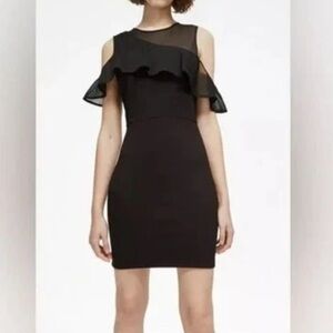 NWT French Connection Lore Lulu Ponte Cold Shoulder Black Dress Size 4